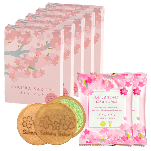 【プチ箱】さくらさくり〜グルテンフリー ゴーフレット抹茶味〜(メッセージ個包装)